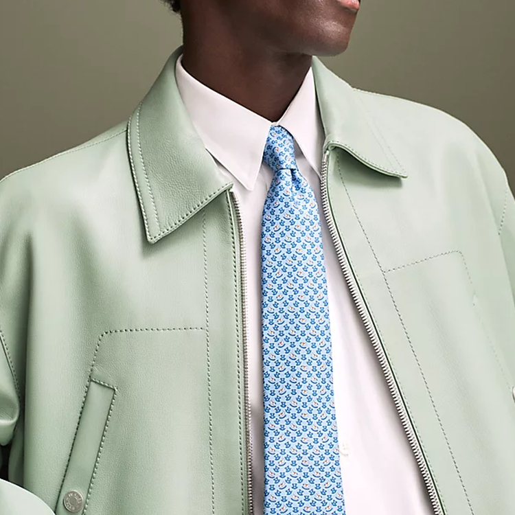 HERMES Rocking Horse Silk Tie  Blue H006328Tv10 圖 4