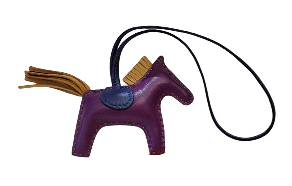 HERMES Rodeo Horse Charm Keychain Unisex Purple H064929CA