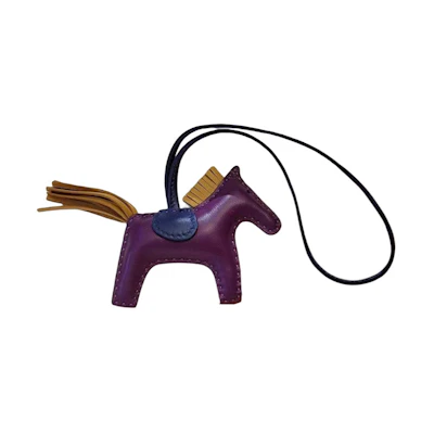HERMES Rodeo Horse Charm Keychain Unisex Purple H064929CA