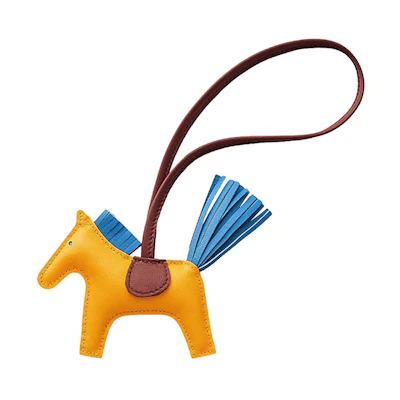 HERMES Rodeo Horse Charm Sun Yellow Blue Unisex Couple Accessory H064929CABI