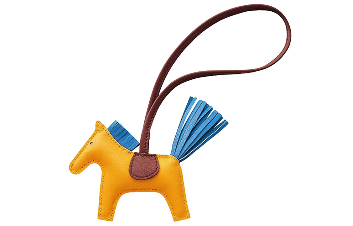 HERMES Rodeo Horse Charm Sun Yellow Blue Unisex Couple Accessory H064929CABI 圖 2