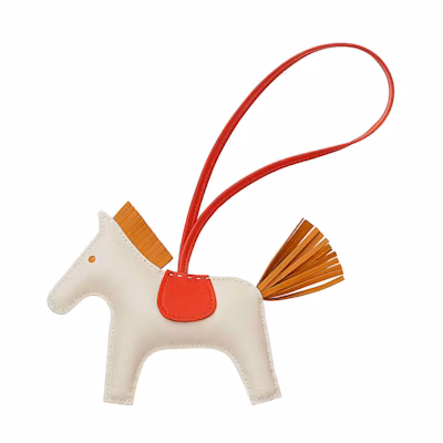 HERMES Rodeo Horse Charm Unisex Keychain White/Red H064930CABX