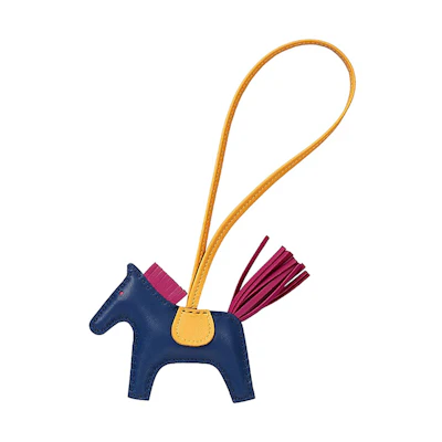 HERMES Rodeo Horse Shaped Charm Dark Blue, Sun Yellow & Rose Pink Unisex Accessory. H064929CABB