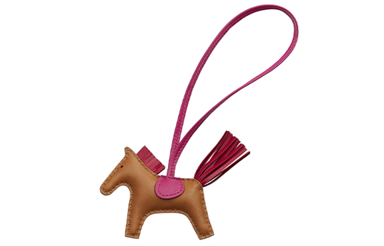 HERMES Rodeo Lambskin Bag Charm Unisex - Gold Brown & Pink H064929CACB 圖 2