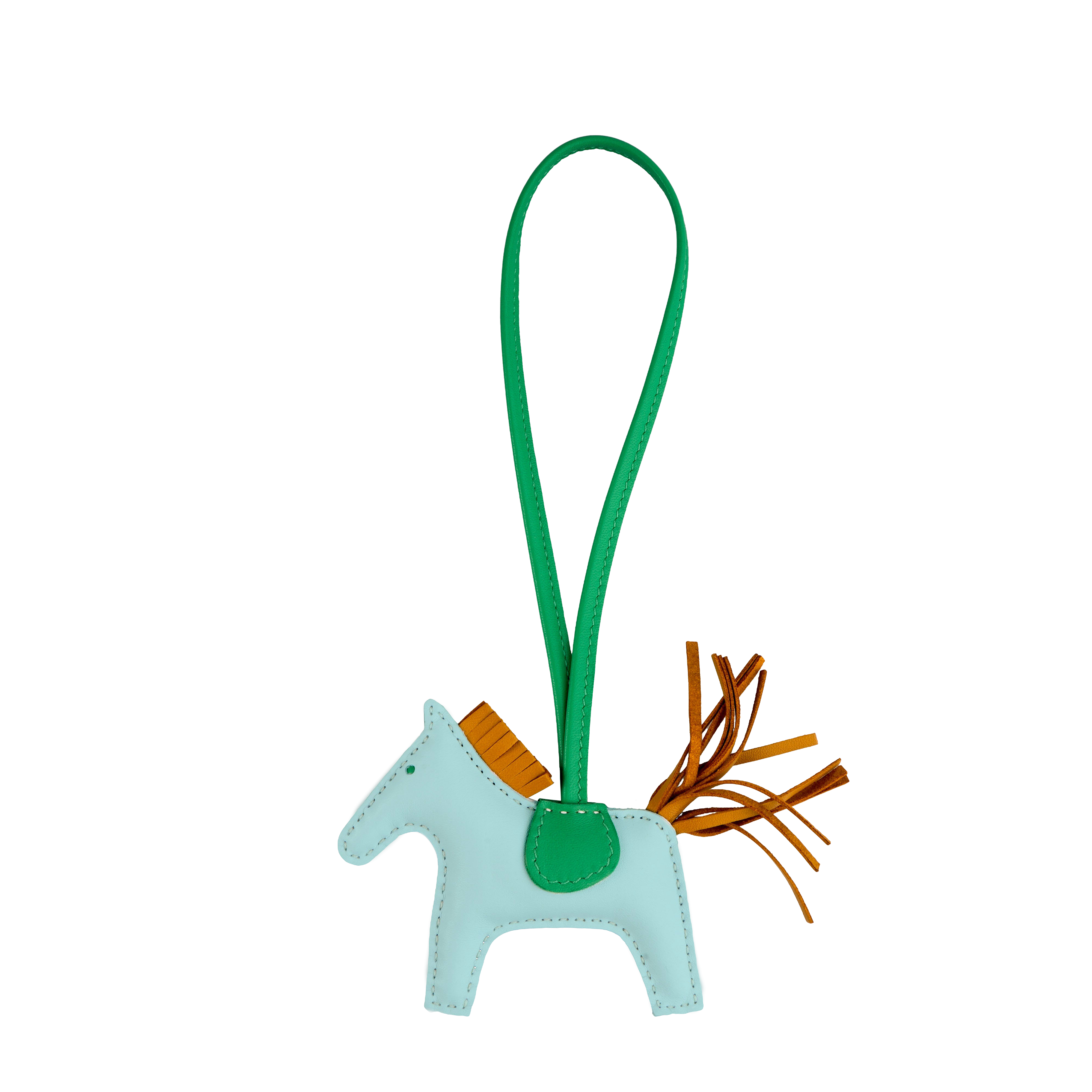 HERMES Rodeo Lambskin Bag Charm Unisex Mint Blue Pony Design. H064929CACJ 圖 3