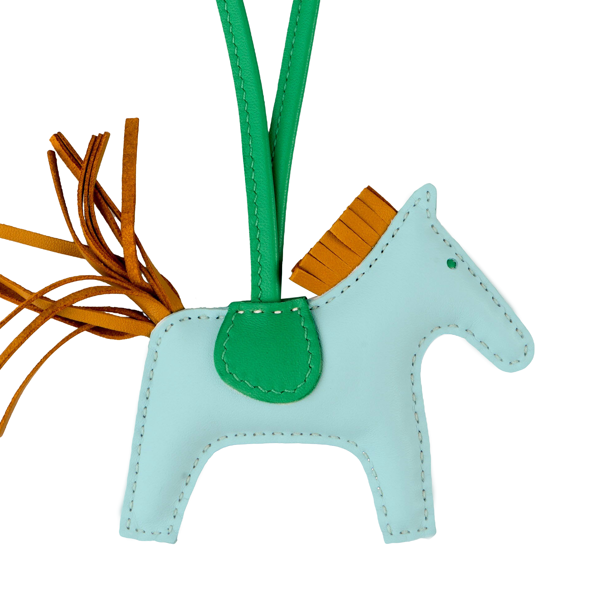 HERMES Rodeo Lambskin Bag Charm Unisex Mint Blue Pony Design. H064929CACJ 圖 4