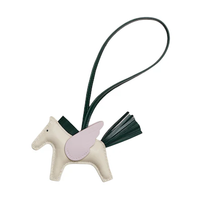 HERMES Rodeo Lambskin Charm Chalk White/Vert Cypress/Light Purple Unisex. H083010CAAY