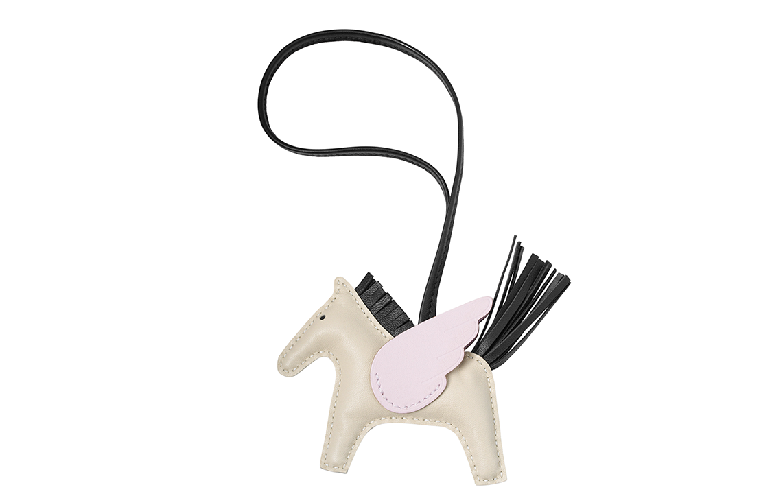 HERMES Rodeo Lambskin Charm Chalk White/Vert Cypress/Light Purple Unisex. H083010CAAY 圖 2