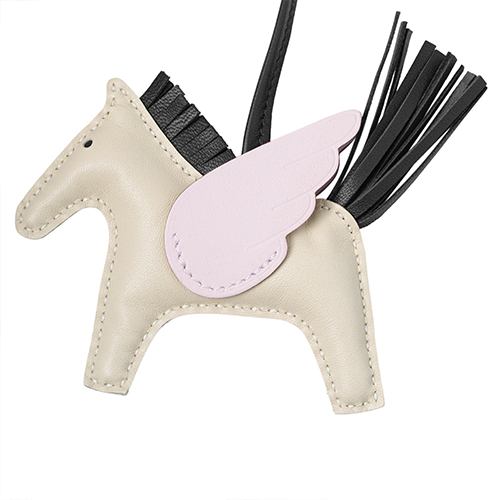 HERMES Rodeo Lambskin Charm Chalk White/Vert Cypress/Light Purple Unisex. H083010CAAY 圖 3