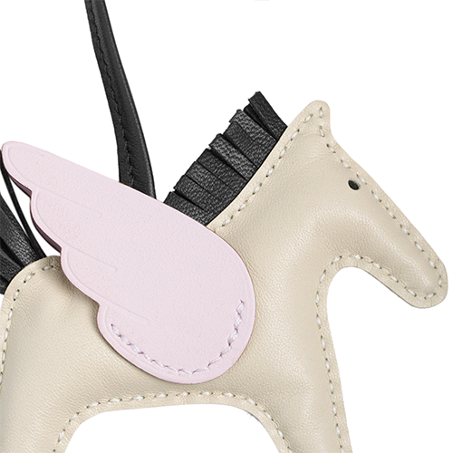 HERMES Rodeo Lambskin Charm Chalk White/Vert Cypress/Light Purple Unisex. H083010CAAY 圖 4