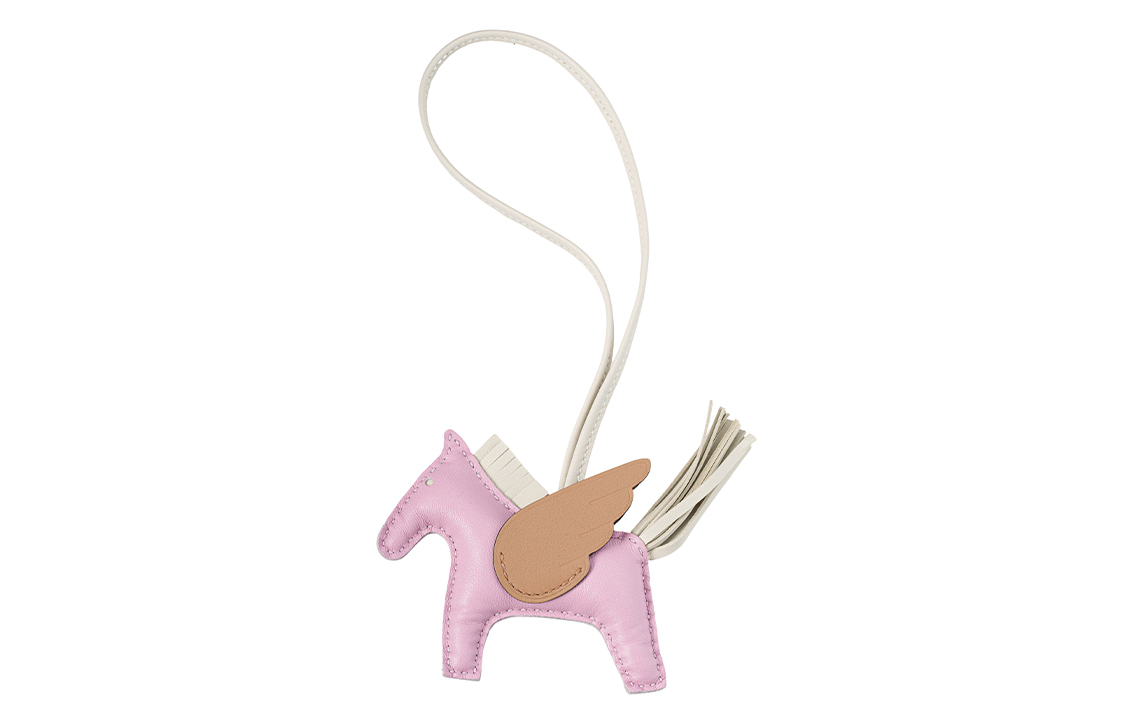 HERMES Rodeo Lambskin Charm Pink - Unisex Couple Keychain Accessory. H083010CAAP
