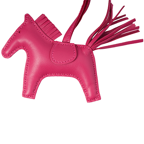 HERMES Rodeo Lambskin Charm Pony - Dark Red/Pink Unisex Keychain H064929CACG 圖 4