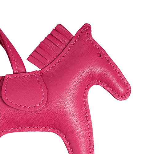 HERMES Rodeo Lambskin Charm Pony - Dark Red/Pink Unisex Keychain H064929CACG 圖 5