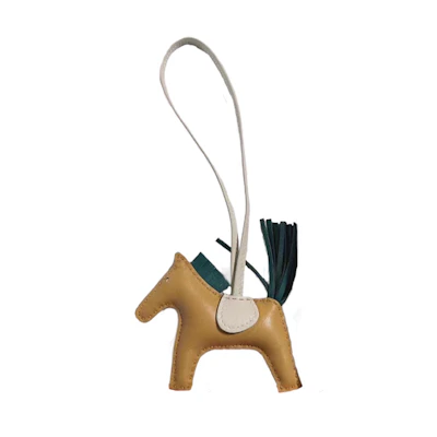HERMES Rodeo Lambskin Horse Bag Charm Sesame Color Unisex Couple Accessory H064929CACQ
