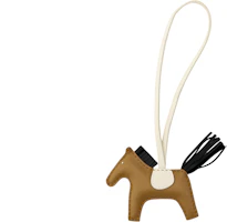 Order HERMES Rodeo Lambskin Horse Charm Keychain Black/Brown Unisex Couple Style. H064929CADI