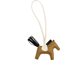 Lookbook HERMES Rodeo Lambskin Horse Charm Keychain Black/Brown Unisex Couple Style. H064929CADI
