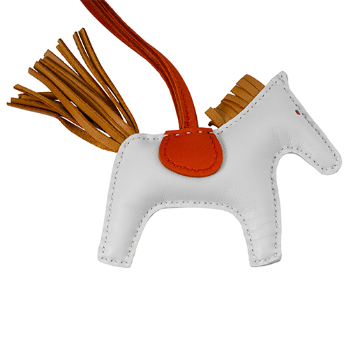 HERMES Rodeo Lambskin Horse Charm Keychain Unisex Couple Design - White. H064929CABW 圖 4