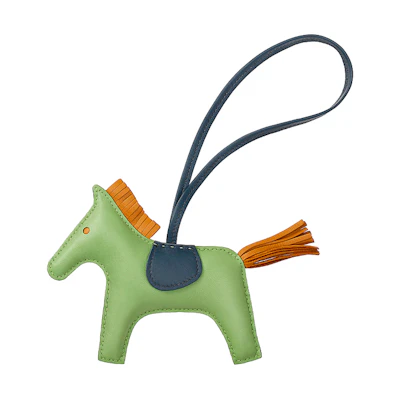 HERMES Rodeo Lambskin Keychain Charm Unisex Avocado Green. H064930CABW