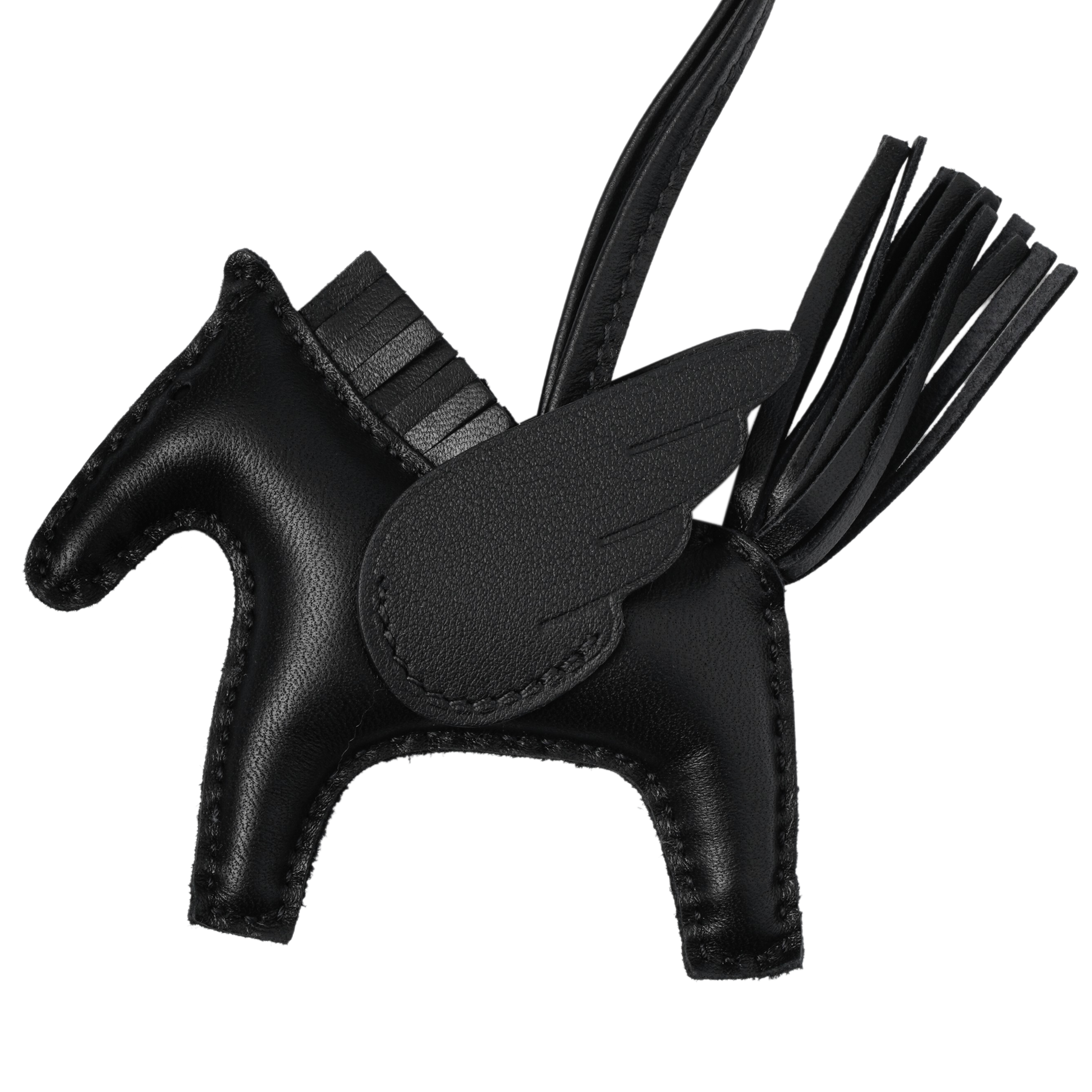 HERMES Rodeo Lambskin Small Black Horse Bag Charm Unisex. H083010CAAO 圖 3