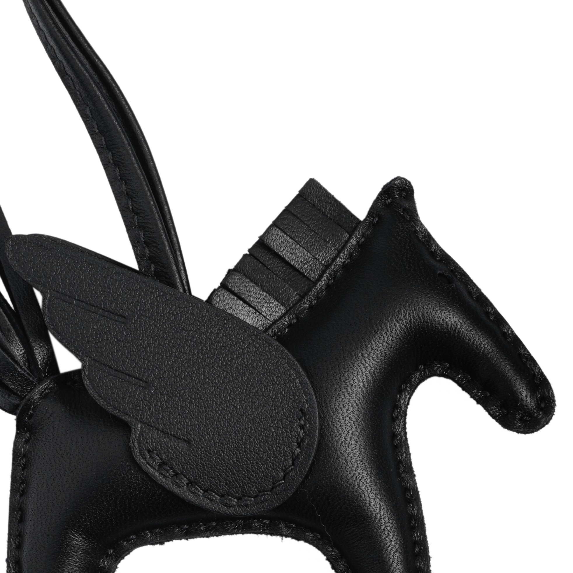 HERMES Rodeo Lambskin Small Black Horse Bag Charm Unisex. H083010CAAO 圖 4