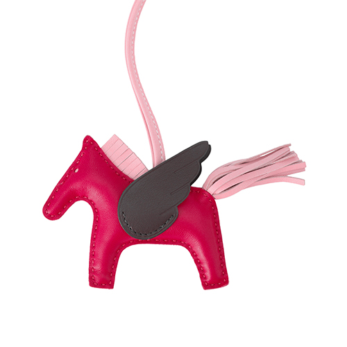 HERMES Rodeo Leather Bag Charm - Rose Pink & Ebony Unisex Accessory. H083010CAAA 圖 4