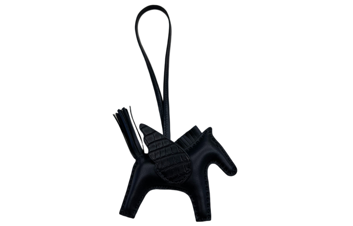 Order HERMES Rodeo Leather Bag Charm Black Unisex Couple Design Horse Shape 083289CA