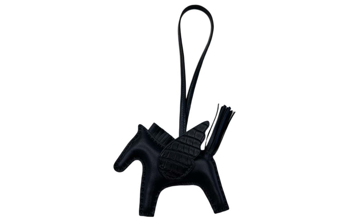 Lookbook HERMES Rodeo Leather Bag Charm Black Unisex Couple Design Horse Shape 083289CA