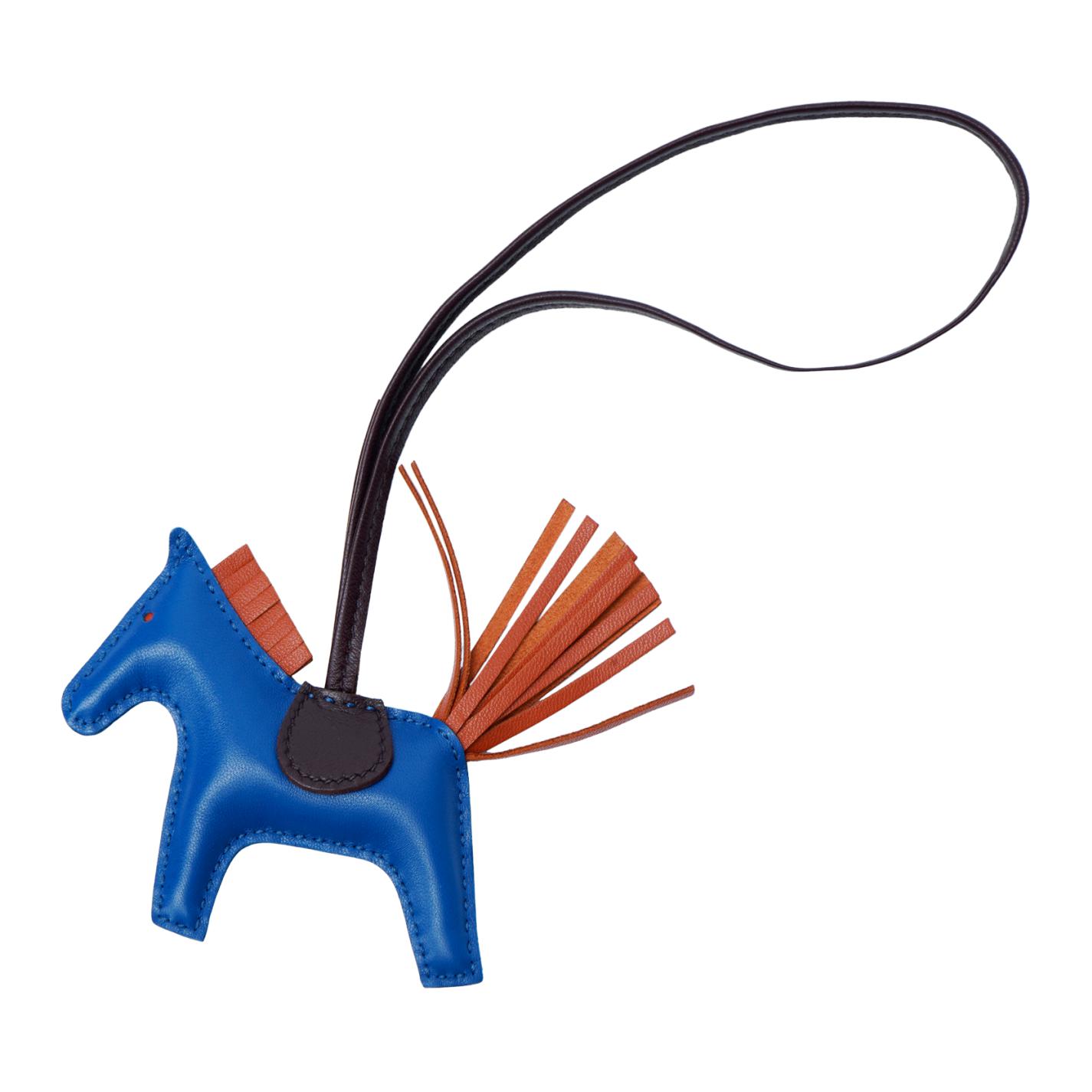 HERMES Rodeo Leather Charm - Blue/Red Horse Design Unisex Couple Accessory H064929CADA 圖 3