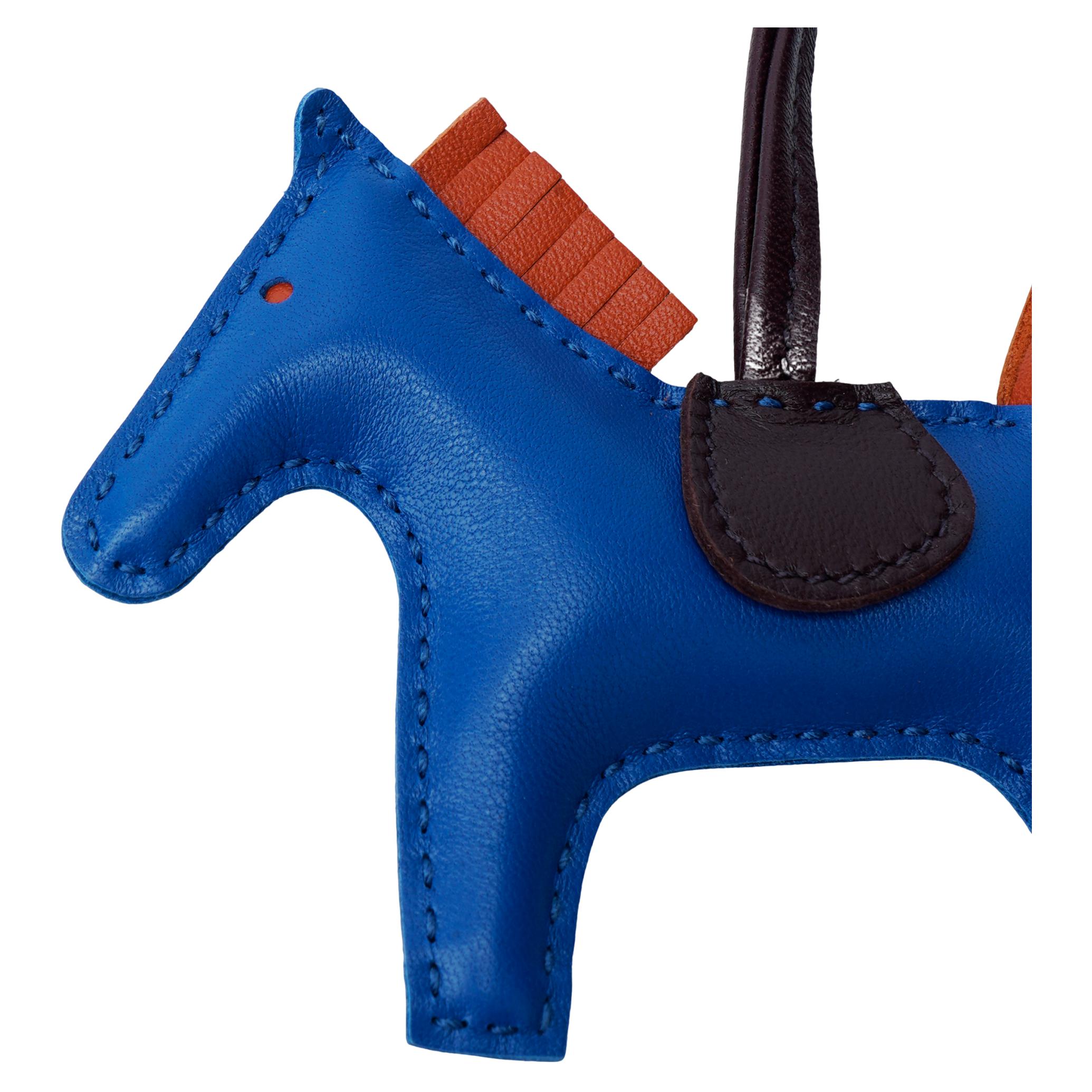 HERMES Rodeo Leather Charm - Blue/Red Horse Design Unisex Couple Accessory H064929CADA 圖 4