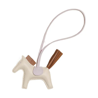 HERMES Rodeo Leather Charm - Unisex Horse Design Keychain/Bag Charm H064929CADR