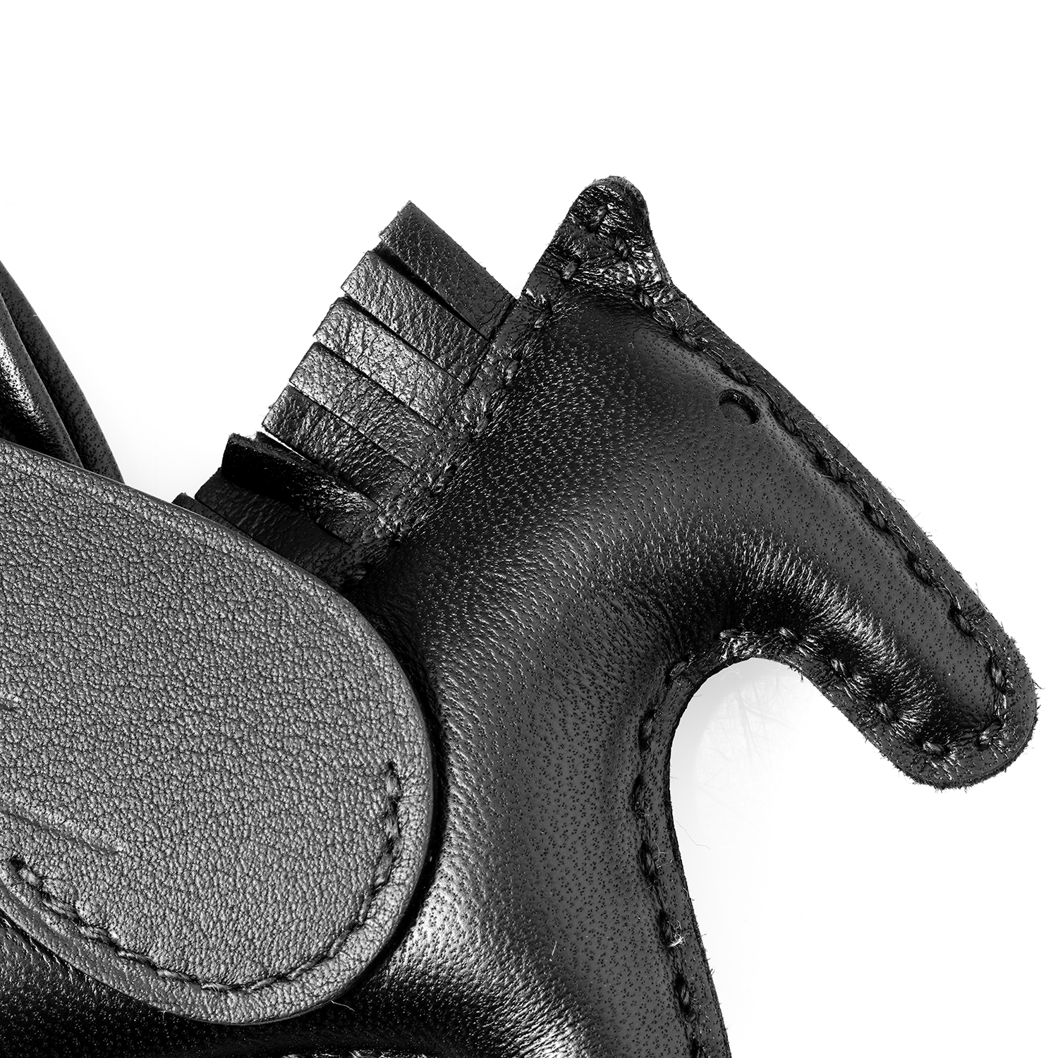 HERMES Rodeo Leather Charm Black - Unisex Couple Design Horse Shaped Keychain H083011CAAU 圖 4