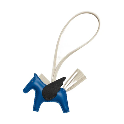 HERMES Rodeo Leather Charm Blue - Unisex Couple Design Horse Shape Accessory H083010CABE