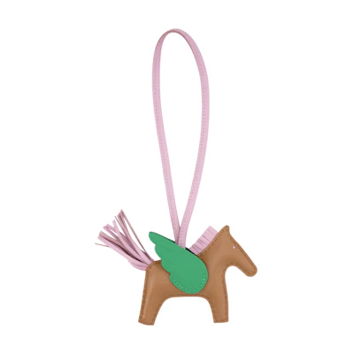 HERMES Rodeo Leather Charm Brown - Unisex Horse Shaped Keychain. H083010CAAR