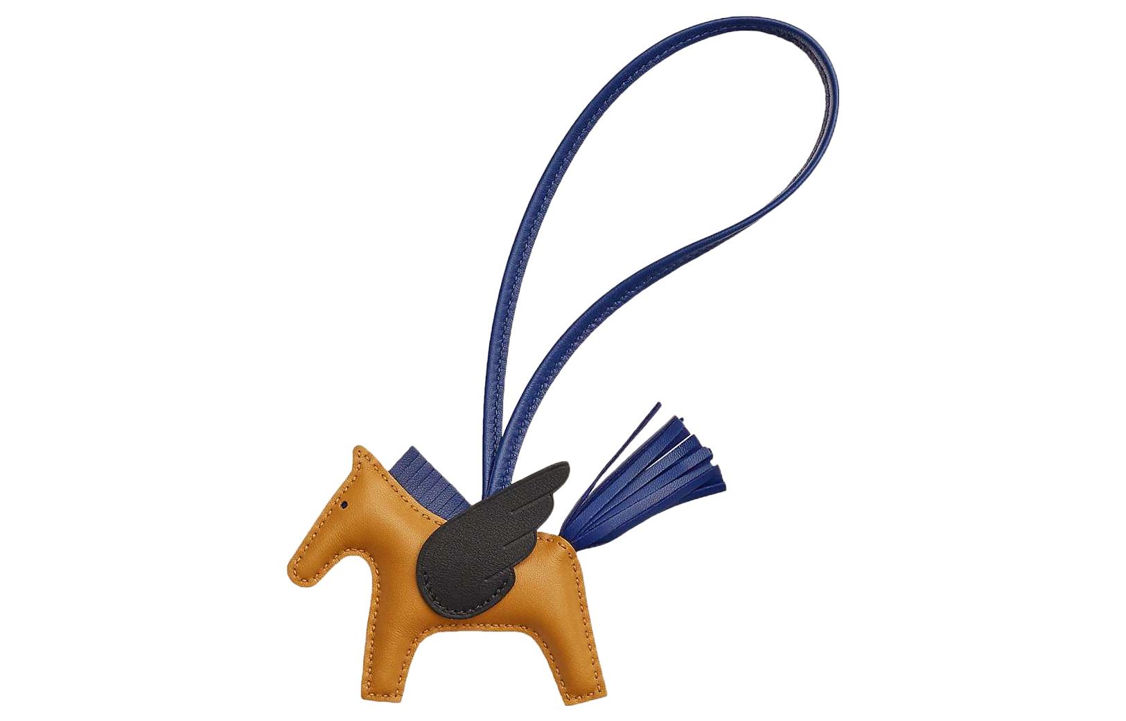 HERMES Rodeo Leather Charm Brown/Blue Unisex Couple Keychain. H083010CAAI 圖 2