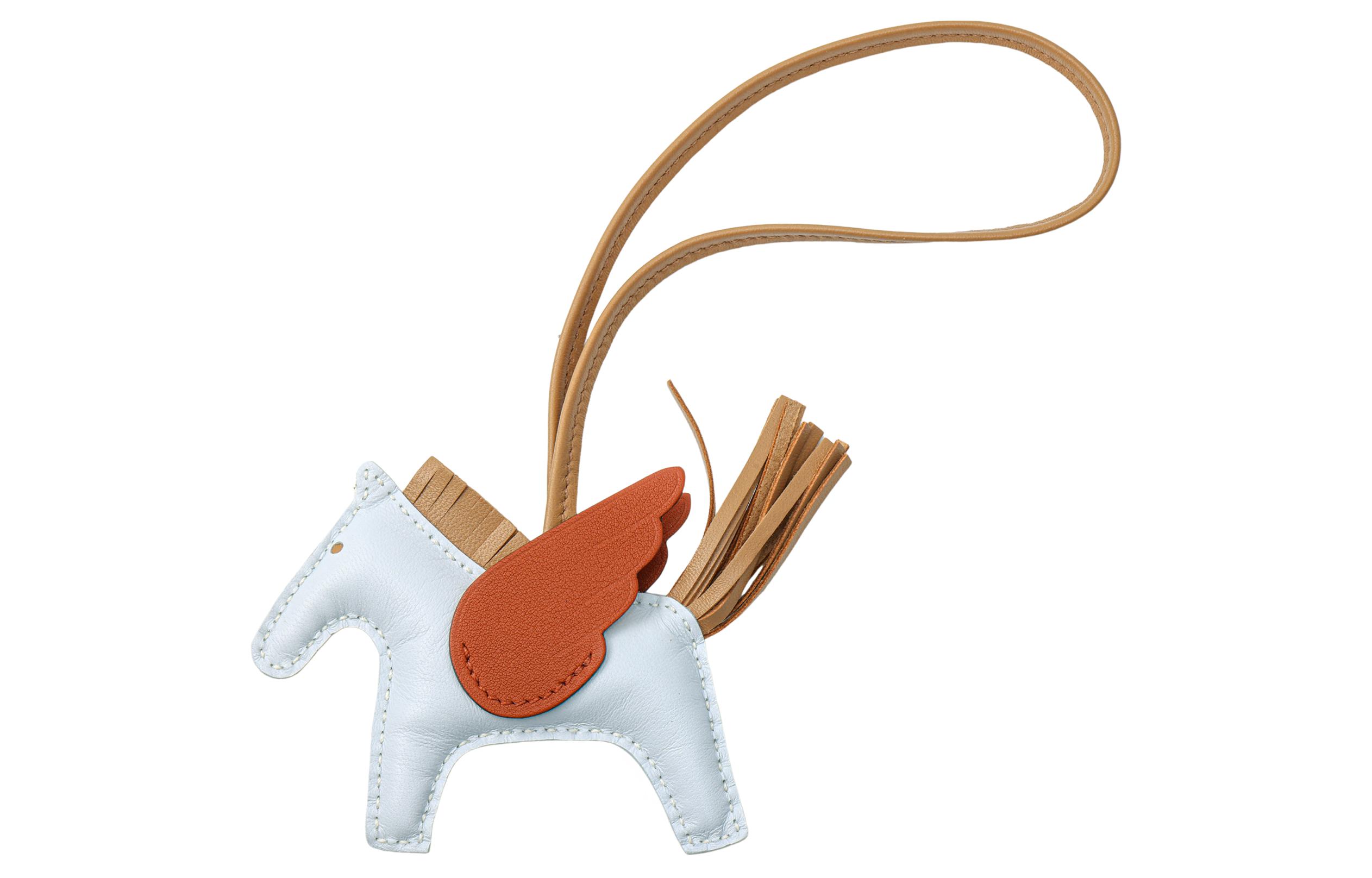 HERMES Rodeo Leather Charm Pony Design - Unisex, Smoky Blue, Brown, Copper Red. HO83010CAAU