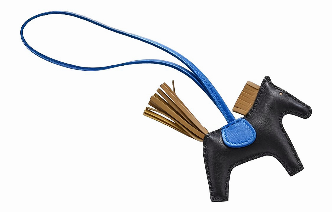 HERMES Rodeo Leather Charm Small Unisex Black Blue H064929CACC 圖 4