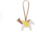 Lookbook HERMES Rodeo Leather Horse Bag Charm Unisex Couple Accessory Off-White. H083010CAAS