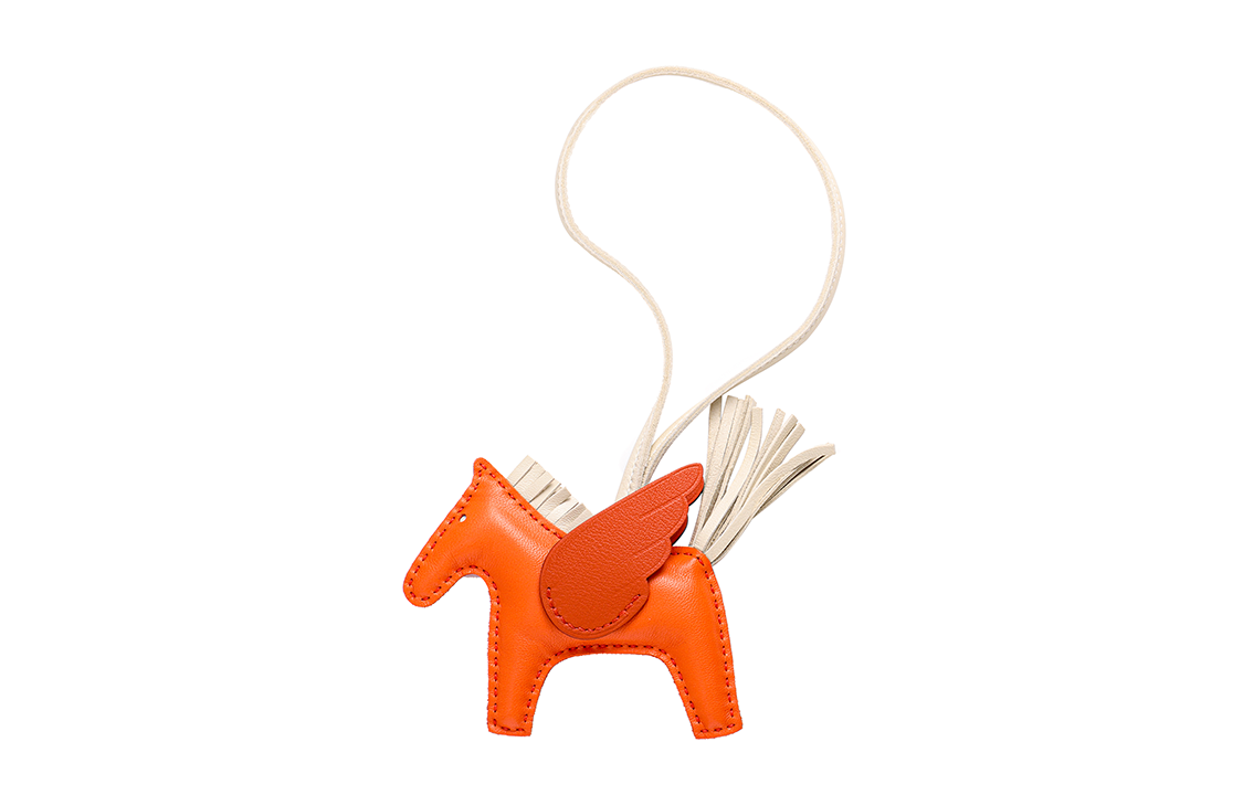 HERMES Rodeo Orange Horse-Shaped Bag Charm Unisex Accessory H083010CAAH