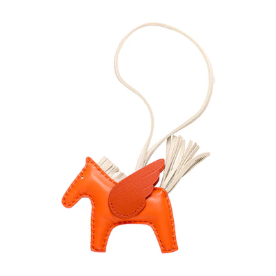 HERMES Rodeo Orange Horse-Shaped Bag Charm Unisex Accessory H083010CAAH