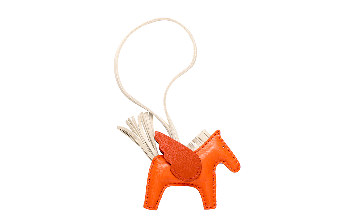 HERMES Rodeo Orange Horse-Shaped Bag Charm Unisex Accessory H083010CAAH 圖 3
