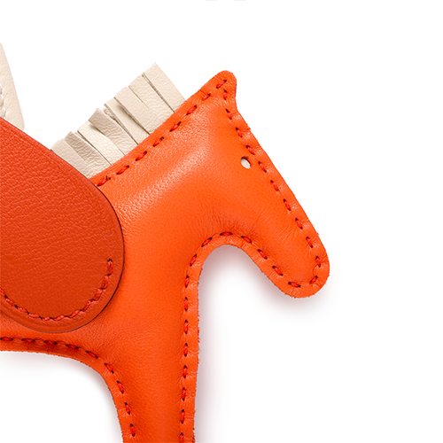 HERMES Rodeo Orange Horse-Shaped Bag Charm Unisex Accessory H083010CAAH 圖 4
