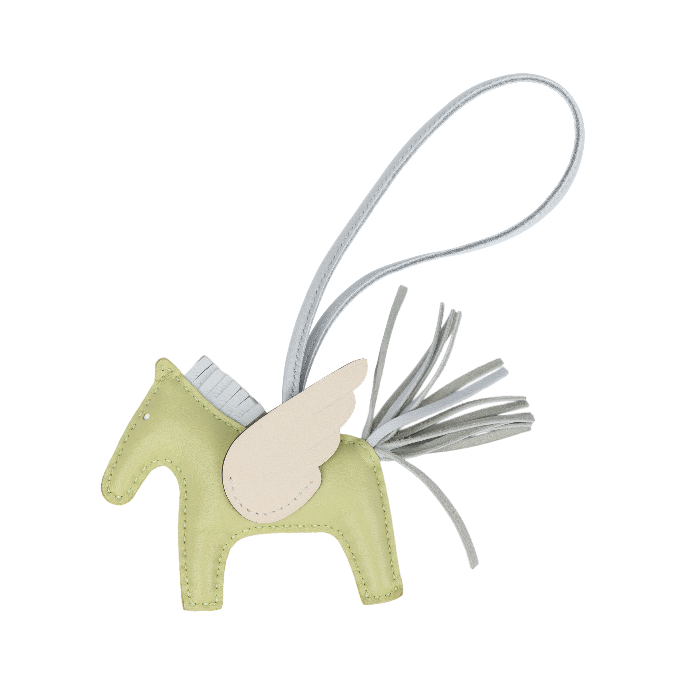 HERMES Rodeo Pegase Avocado Green Lambskin Charm Unisex Accessories. H083010CAAE