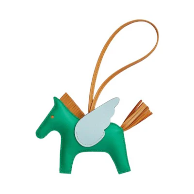 HERMES Rodeo Pegase Green Lambskin Charm - Unisex Couple's Accessory. H083011CAAB