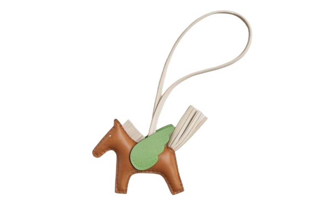 HERMES Rodeo Pegasus Charm Orange Calfskin Unisex Couples Accessory. H083010CABY