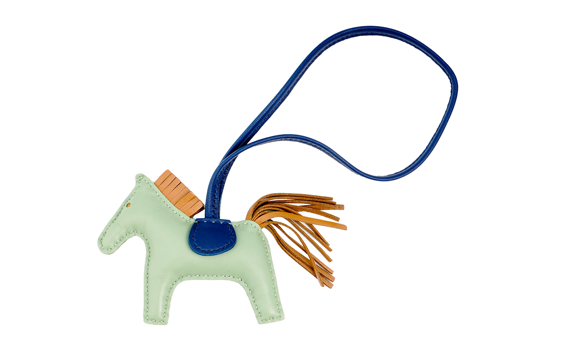 HERMES Rodeo PM Lambskin Horse Charm Keychain Unisex Couple Accessories H064929CABY