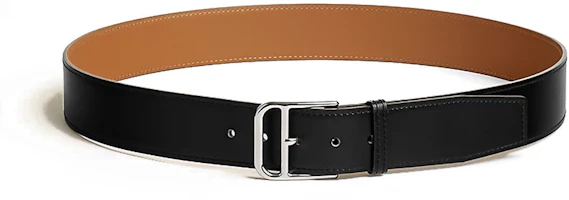 HERMES Romain Calfskin Leather Belt Black 3.5CM Wide. H010444CK89085 HERMES Romain Calfskin Leather Belt Black 3.5CM Wide. H010444CK89085