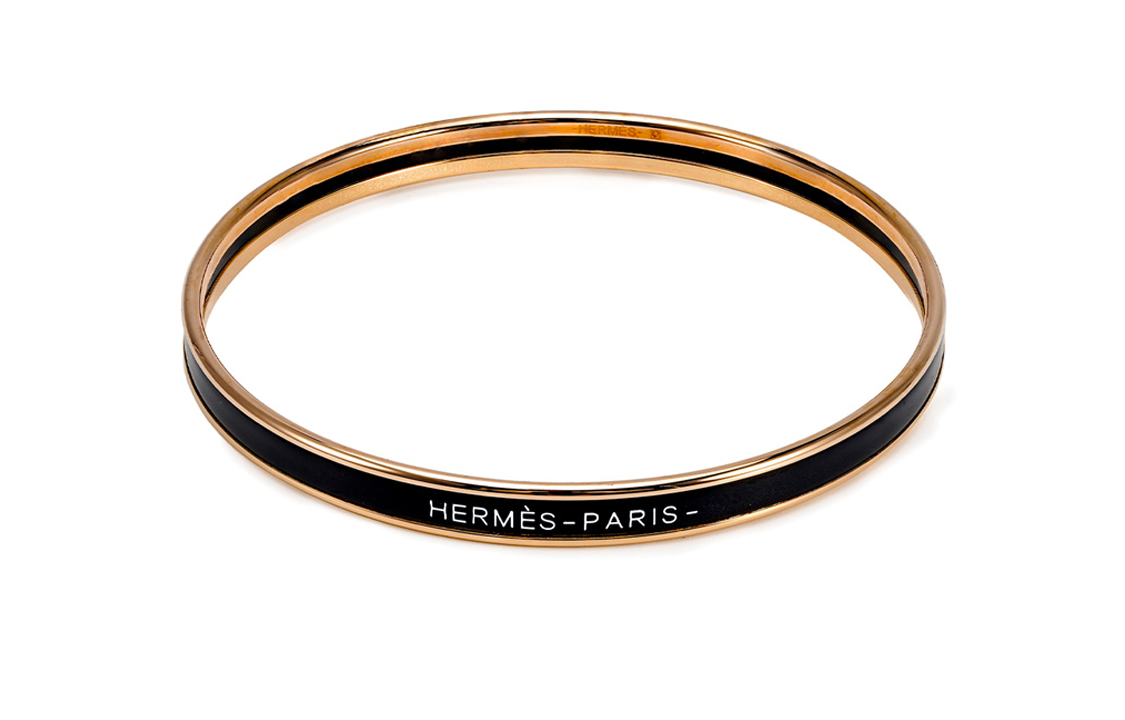 Details for HERMES Gelang Slim Rose Gold Enamel Unisex Desain Pasangan Warna Rose Gold H240001FO01
