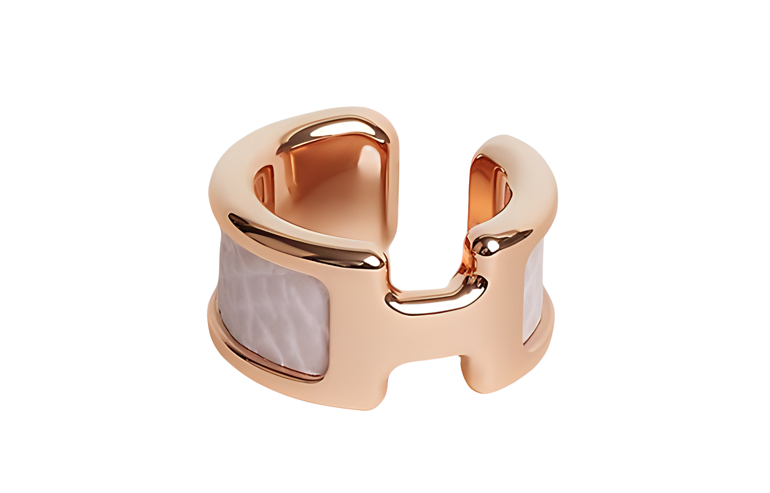 HERMES Rose Gold Minimalist Unisex Clip-On Earrings H010734CD09