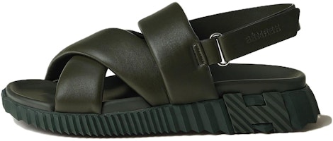 HERMES Round-Toe Flat Sandals 'Dark Green' H232868Z-H4N HERMES Round-Toe Flat Sandals 'Dark Green' H232868Z-H4N