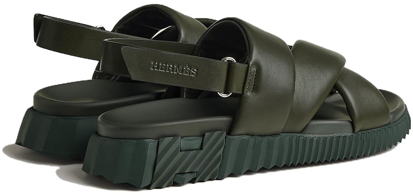 HERMES Round-Toe Flat Sandals 'Dark Green' H232868Z-H4N Lookbook HERMES Round-Toe Flat Sandals 'Dark Green' H232868Z-H4N